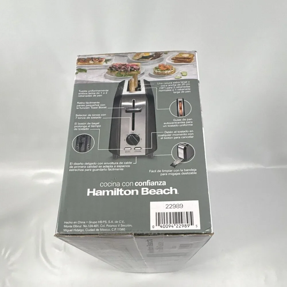 Hamilton Beach Long Slot Toaster Modern Slim Design Easy Retrieve Boost 22989